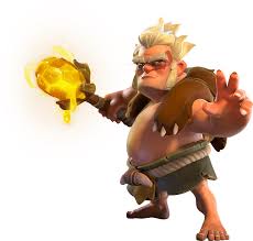 Powerful Clash of Clans Druid troop character casting golden magic spell