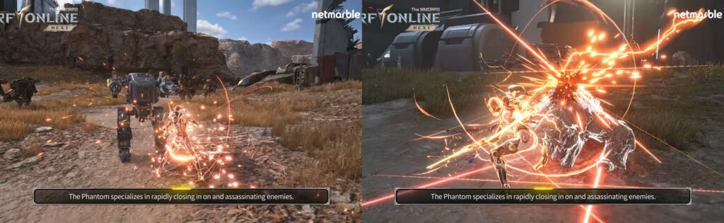 Phantom Biosuit displaying rapid close-range combat and AoE abilities in RF