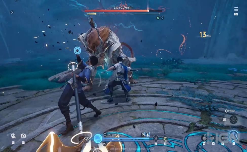 Player engaging in combat with Aersim boss in Honor of Kings World