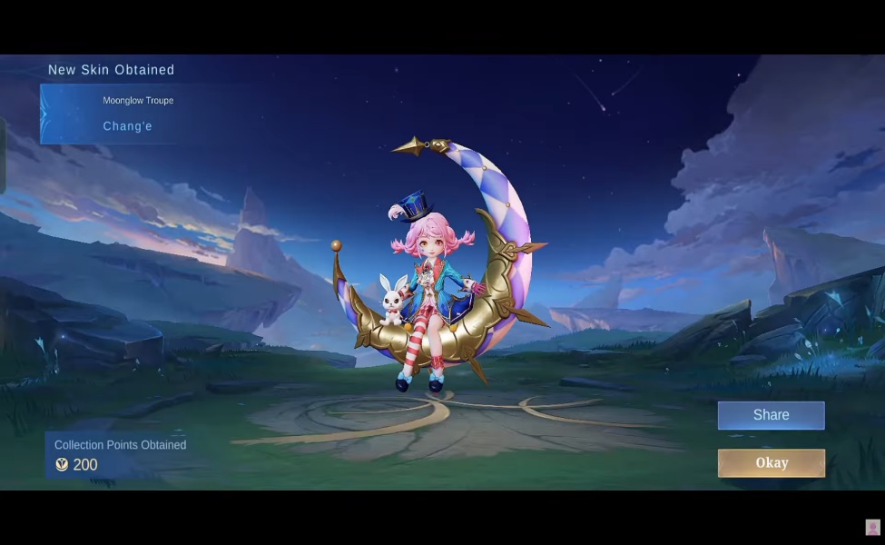 Chang'e Moonglow Troupe skin obtained in MLBB Sanrio Phase 2 collaboration event