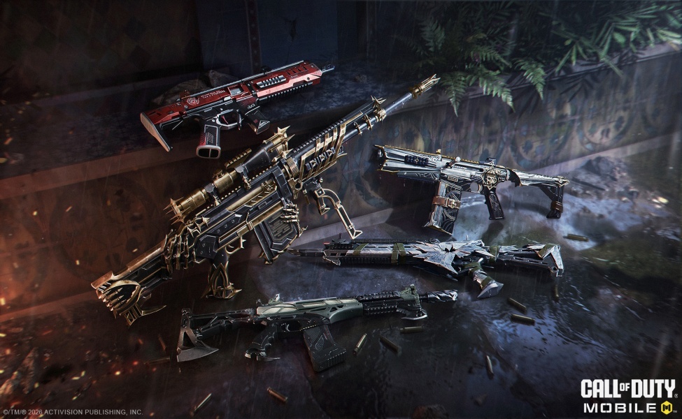 Collection of ornate weapons from Call of Duty Mobile Season 6 collaboration