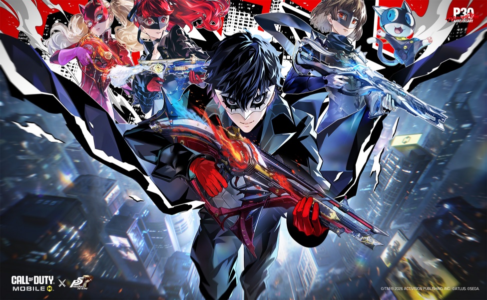 CODM x Persona 5 Royal Phantom Thieves character roster with weapons and