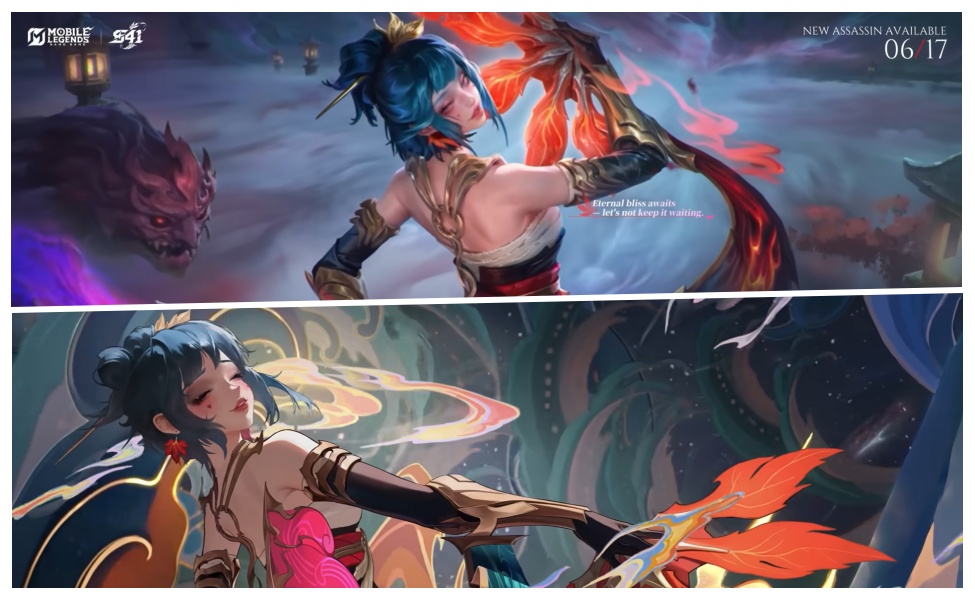 Hirara character showcase from Mobile Legends Scarlet Embers S41 update with