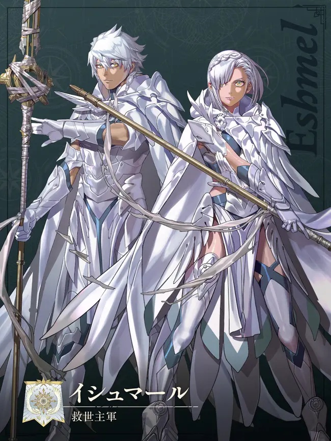 Two white-haired characters in silver armor from Fire Emblem