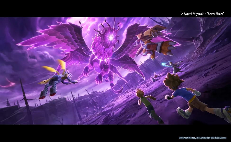 Epic purple energy burst with anime characters in combat scene from AFK Journey