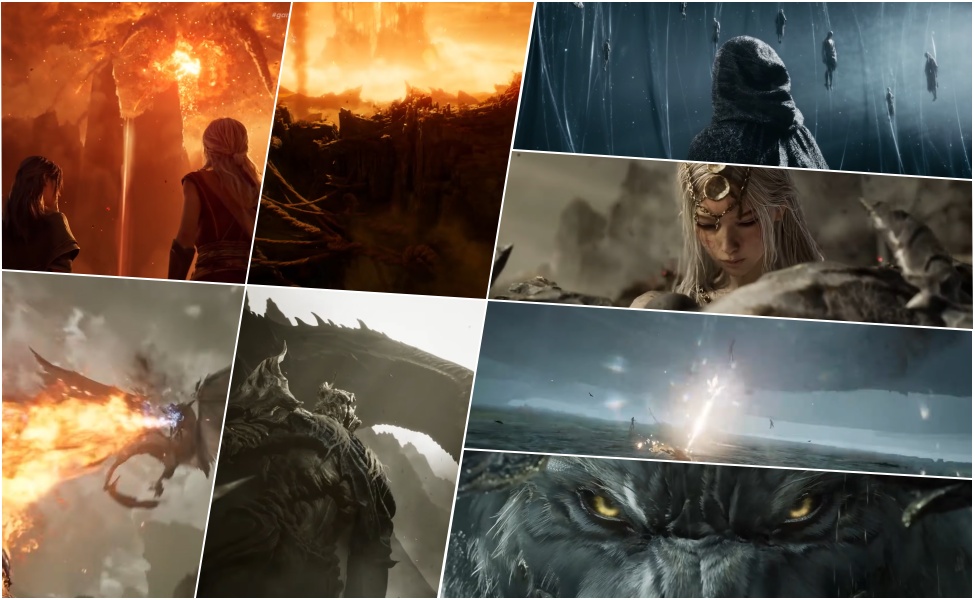 Nodosfall gameplay trailer showing epic fantasy scenes with divine powers and