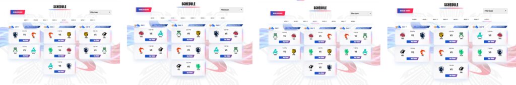MPL Philippines Season 18 schedule weeks 5 through 8 with team matchups