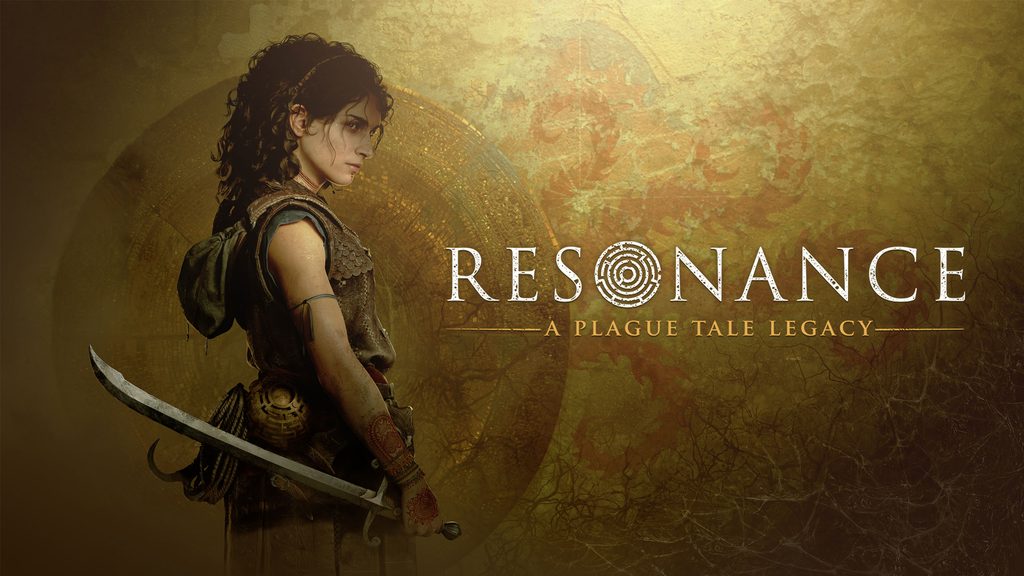 Resonance: A Plague Tale Legacy game cover featuring a female warrior with sword
