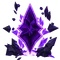 Purple crystalline fractured gem with sharp angular shards