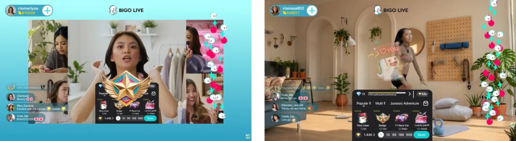 BIGO LIVE streamers interacting with viewers during live broadcast