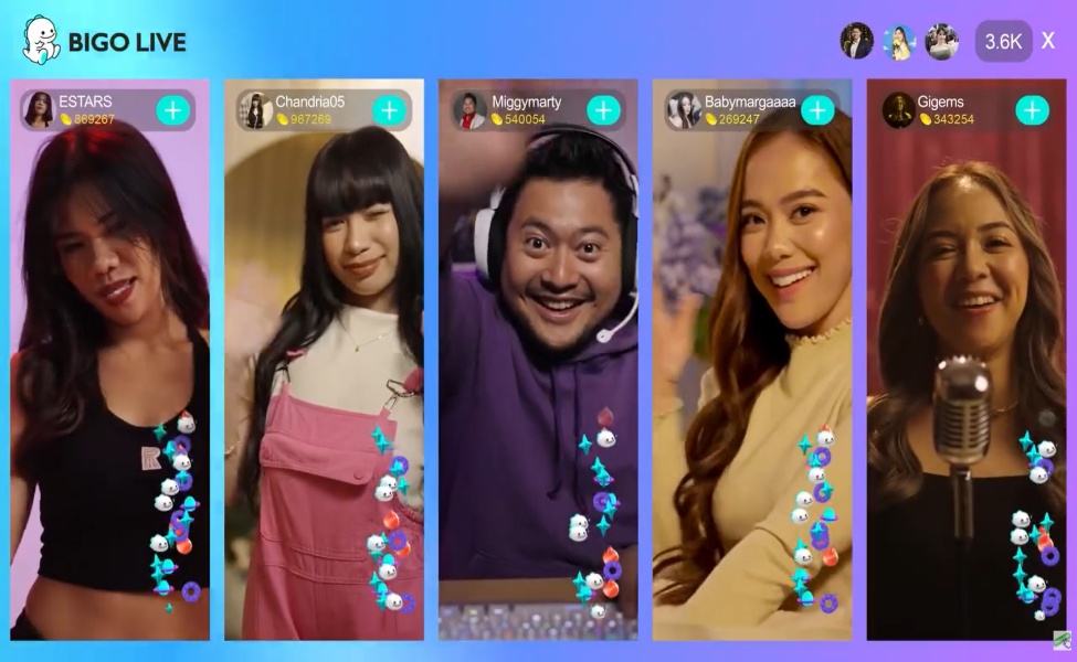 BIGO LIVE streamers broadcasting live with virtual gifts and engagement features