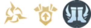Three MLBB emblem icons representing marksman class abilities