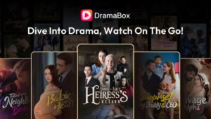 DramaBox streaming app interface showing drama series episodes and titles like