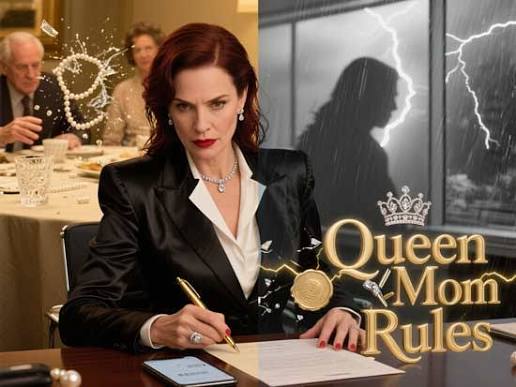 Woman in black blazer at desk from Queen Mom Rules drama series