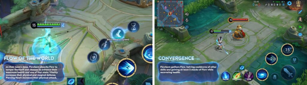 Flowborn tank gameplay showing Flow ability mechanics and cooldown management