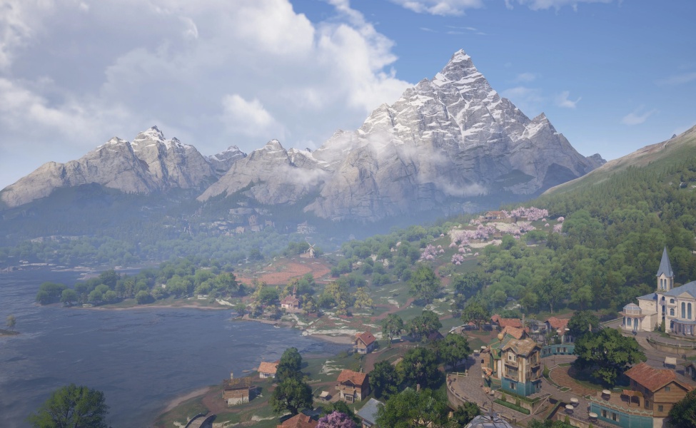 Miraland map overview in Infinity Nikki showing mountains and villages