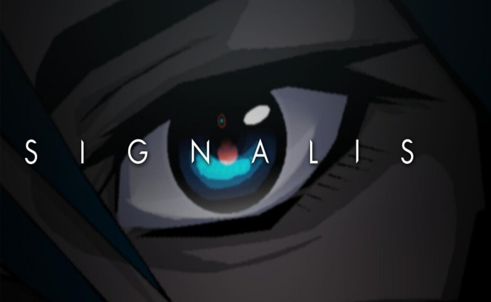 Signalis game logo with anime-style eye artwork