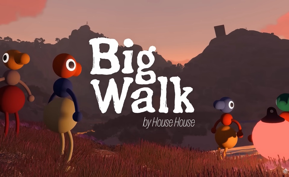 Big Walk by House House title screen with cartoon creatures