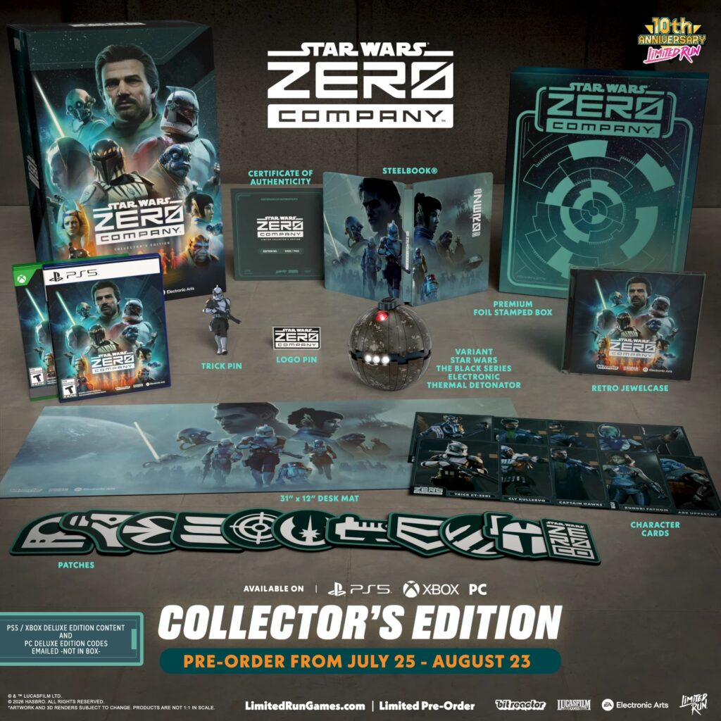 Star Wars Zero Company Collector's Edition contents spread