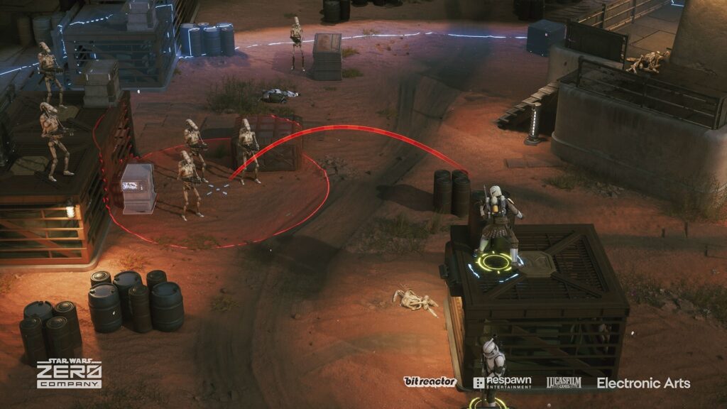 Star Wars Zero Company tactical grid combat with droids and clone troopers