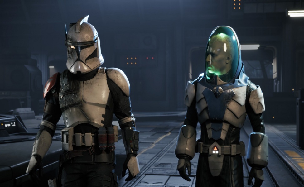Star Wars Zero Company Hawks and an Operator walking in a hangar