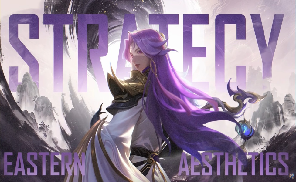 Fantasy mage with long purple hair holding a glowing orb