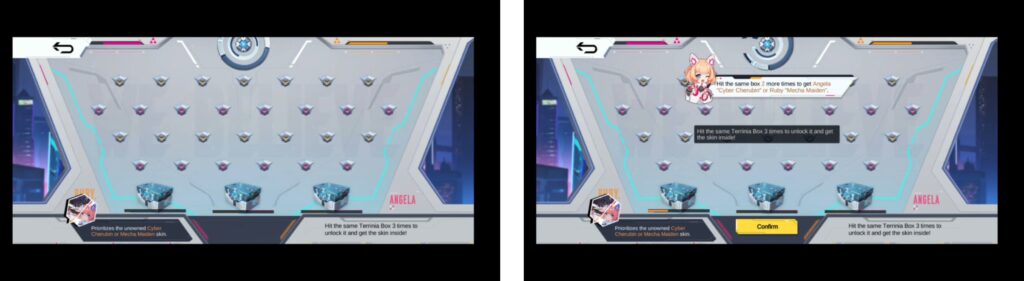 MLBB Terrinia Box bingo pattern phase gameplay screens