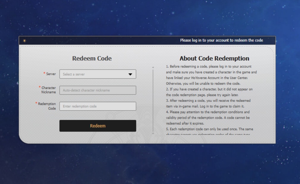how to redeem code in hsr