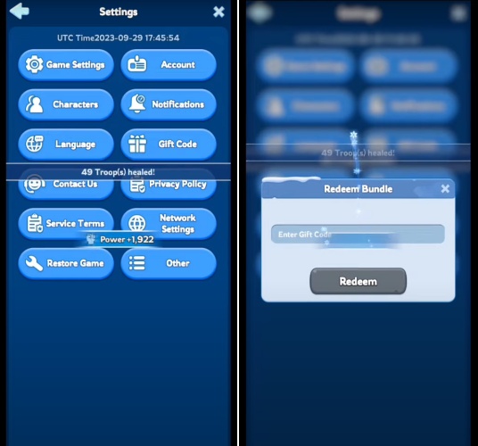 how to redeem gift codes in whiteout survival android