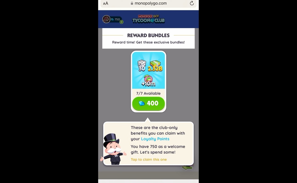 monopoly go tycoon club rewards