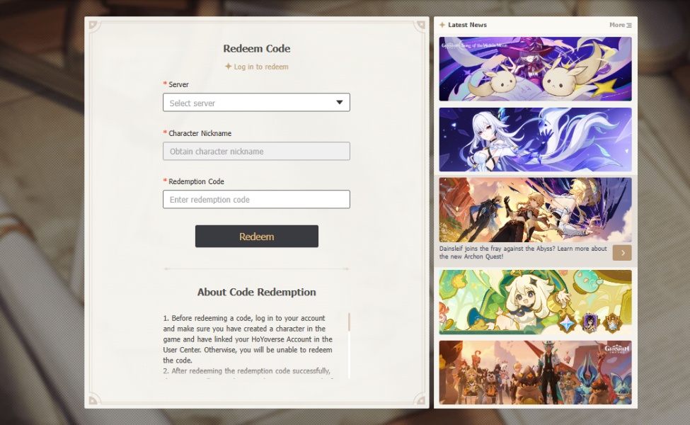 how to redeem codes in genshin impact