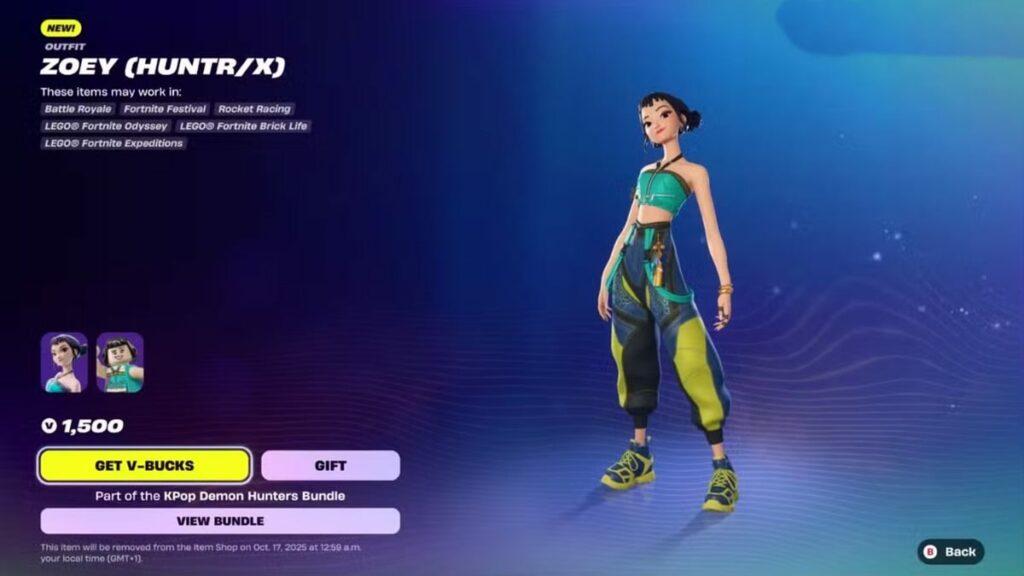 Fortnite X KPop Demon Hunters skins zoey