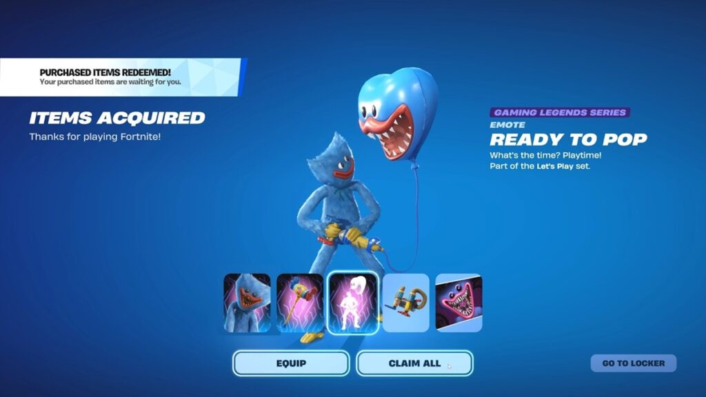 Huggy Wuggy Fortnitemares skin in Fortnite Halloween