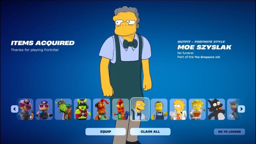 fortnite x the simpsons moe skin