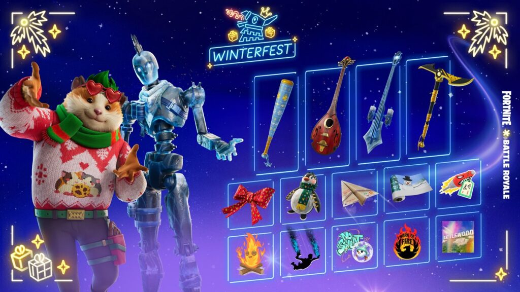 Fortnite Winterfest 2025 Cabin Presents and Free Rewards