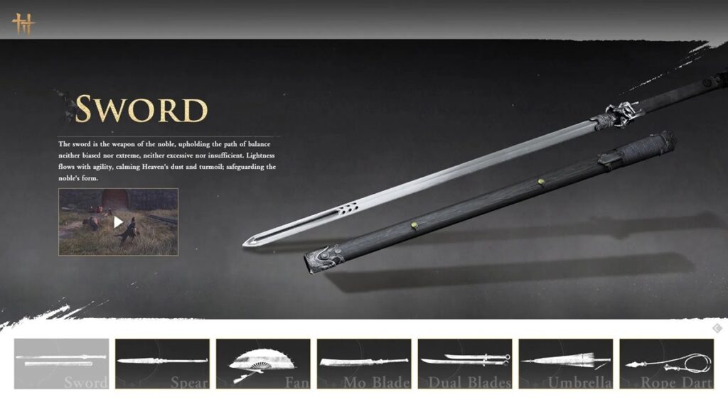 Where Winds Meet Weapon Types explained Sword