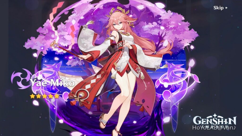 genshin impact characters list yae miko