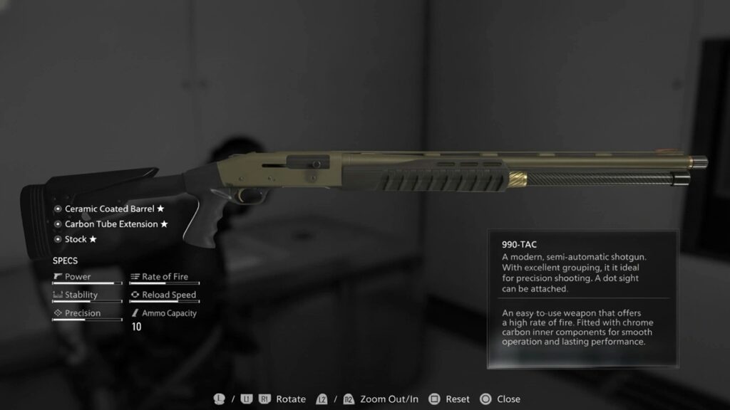 990-TAC Shotgun resident evil best weapons