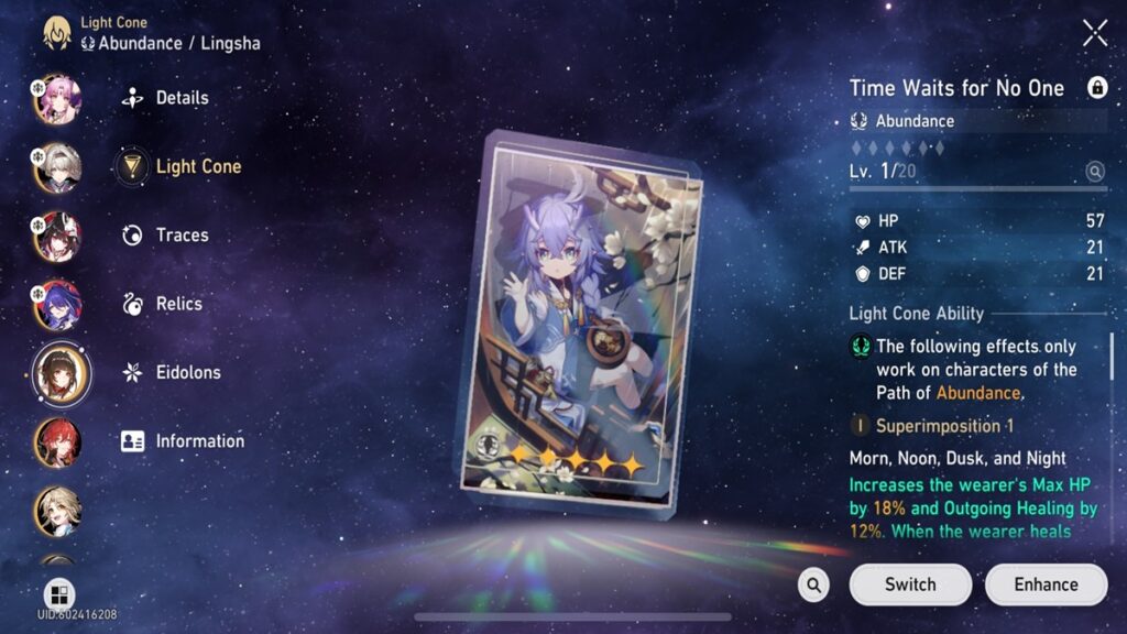 Best Light Cones for Huohuo Time Waits for No One