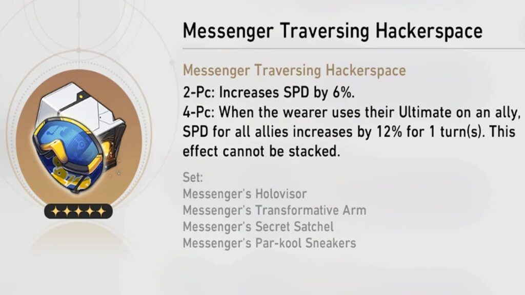 Huohuo Honkai Star Rail best build Messenger Traversing Hackerspace relic