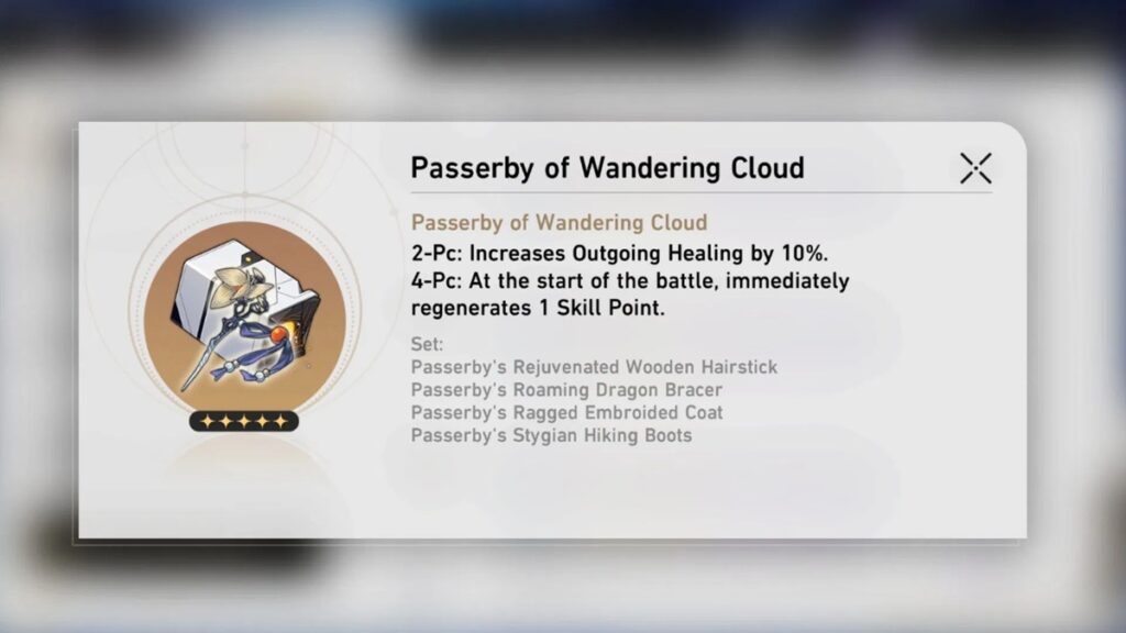 Huohuo Honkai Star Rail best build Passerby of Wandering Cloud relic