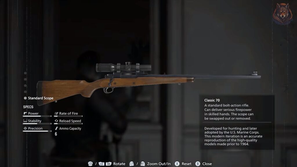 Classic 70 Rifle resident evil best weapons