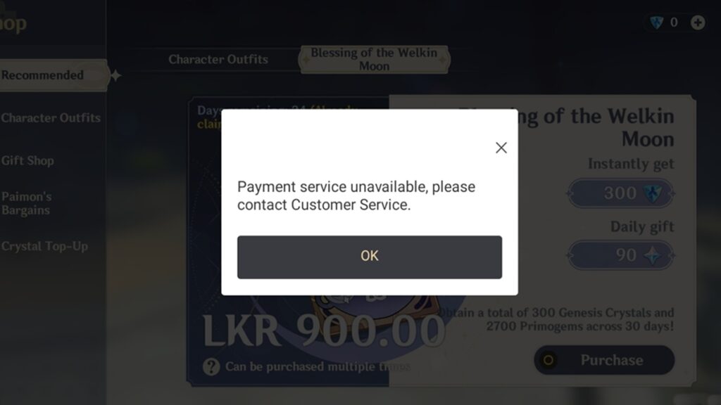 Why The "Genshin Top Up Not Working" Error Happens