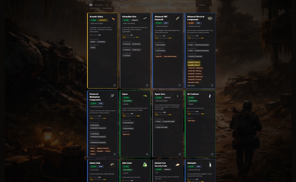 arc raiders safe to recycle items