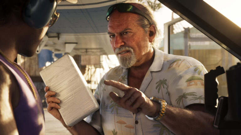 Take-Two CEO Reaffirms GTA 6 Release Date: What You Need to Know Man in tropical shirt holding clipboard discussing documents inside vehicle