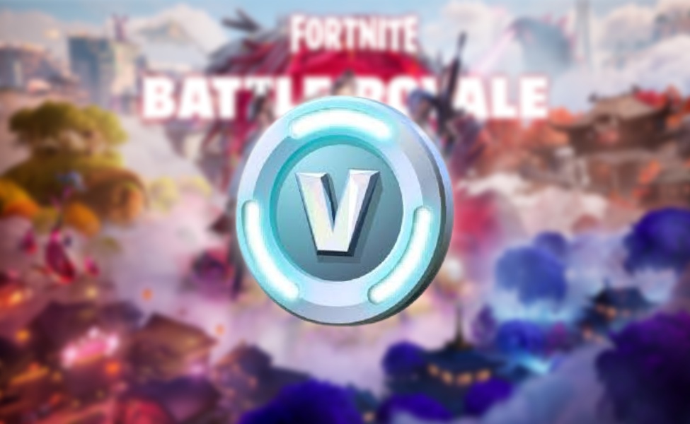 Fortnite V-Bucks currency icon with Battle Royale background