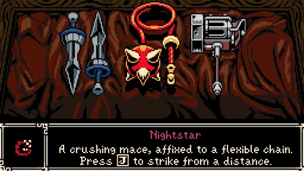Nightstar weapon from Mina the Hollower, a crushing mace on flexible chain for distance striking