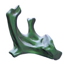 Green crystalline mineral formation resembling Conduit Crystal from Subnautica 2