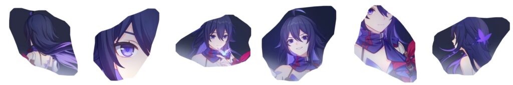 Collection of Honkai Star Rail Seele character art showcasing different eidolon levels