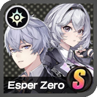Two silver-haired Esper Zero characters from Neverness to Everness displayed side by side